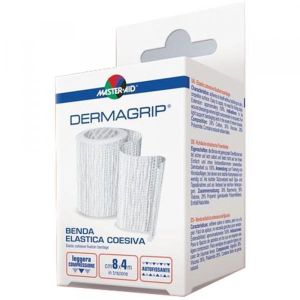 Dermagrip Benda Elastica Auto Aderente per Medicazioni i Leggero Effetto Compressivo Cm 10x4m