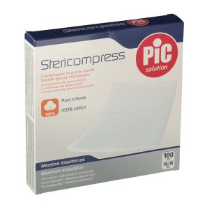 Pic Stericompress Garza Sterile Tagliata 10x10cm 4 Bustine Da 25 Pezzi