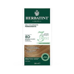 Herbatint tintura capelli gel permanente 3dosi 8d biondo chiaro dorato 300 ml