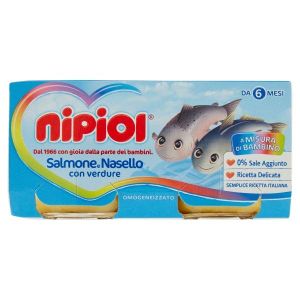 Nipiol Omogeneizzato Salmone/nasello/verdure 2x80g 6mesi+