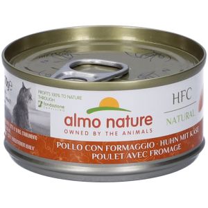 Almo Nature Hfc Natural Pollo e Formaggio Cibo Umido per Gatti Adulti Lattina 70g