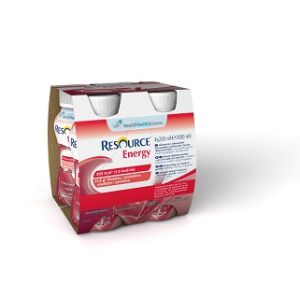 Resource Energy Fragola Lampone Bevanda Ipercalorica Iperproteica 4x200ml