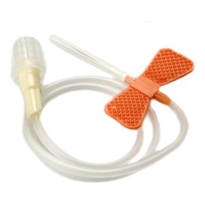 Ago Butterfly Standard Winged Set Gauge 25 0,5x19mm i Alette Guida Cannula di Raccordo Volume 0,45ml Arancio