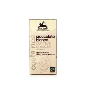 Alce Nero Tavoletta Cioccolato Bianco con Fave di Cacao Bio 100 g