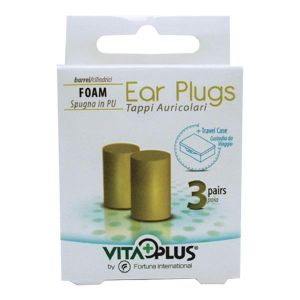 Tappi Auricolari Spugna Conici 3 Coppie + Custodia