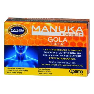 Optima Manuka Benefit Gola Voce Integratore Antinfiammatorio 20 Compresse Masticabili