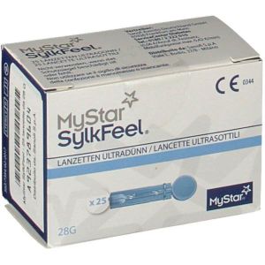 Lancette Pungidito Mystar Sylkfeel Lancets Gauge 28 25 Pezzi