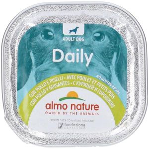 Almo Nature Daily Menù Cibo Umido Pollo/piselli per Cani Adulti Vaschetta 100g