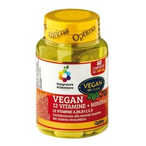Optima Colours of Life Vegan 12 Vitamine + Minerali Integratore Difese Immunitarie 60 Compresse
