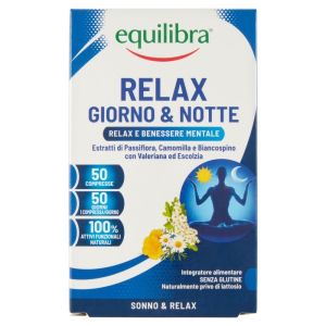 Equilibra Relax Giorno e Notte Integratore per Sonno e Rilassamento 50 Compresse