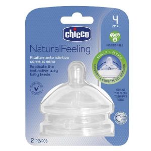 Chicco Tettarella Natural Feeling 4m+ Flusso Regolabile 2 Pezzi