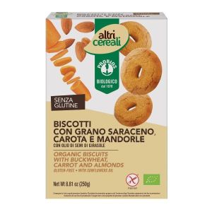 Altricereali Biscotti Al Grano Saraceno Carote Mandorle Biologico 250g