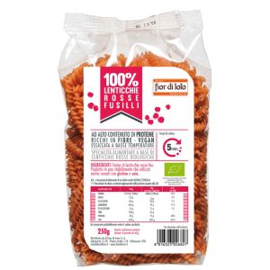 Fior di Loto Fusilli di Lenticchie Rosse Senza Glutine Bio 250 g