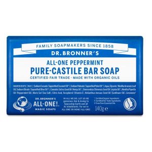 Dr. Bronner's Puro Sapone Solido Bio Menta Piperita 140g