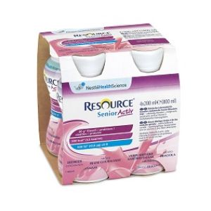 Nestlé Resource Senior Activ Alimento Iperproteico Gusto Fragola 4x200 ml