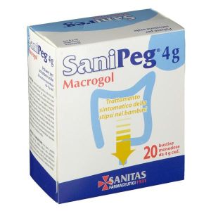 Sanipeg Macrogol Polvere per Soluzione Orale Trattamento Stipsi 20 Bustine 4g