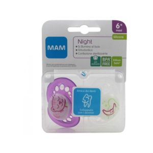 Mam Night Succhietto 6+ Mesi Silicone Doppio Neutro
