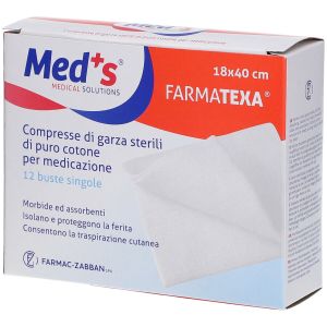 Med's Farmatexa Compresse di Garza Sterile 18x40 Cm 12 Buste Singole