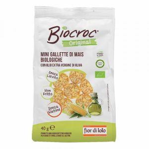Fior di Loto Biocroc Mini Gallette di Mais Biologiche Olio Extra Vergine di Oliva 40g