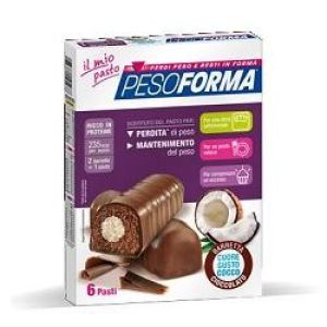 Pesoforma pasto sostitutivo barrette al cioccolato cuore gusto cocco 12 pezzi