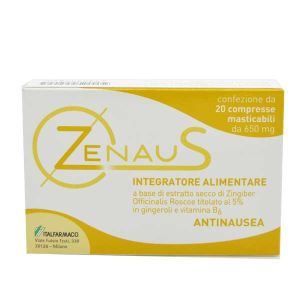 Zenaus Integratore Alimentare Antinausea 20 Compresse Masticabili Da 650mg