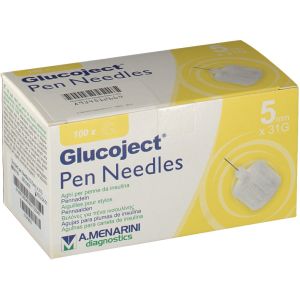 Glucoject Pen Needles 31G 5mm Aghi per Penne da Insulina 100 Pezzi