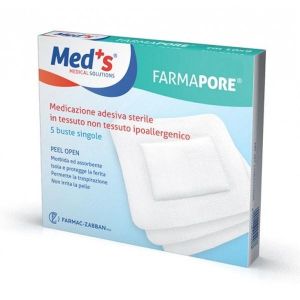 Medicazione Meds Farmapore Adesiva Sterile Cm15x15 Astuccio 5 Pezzi