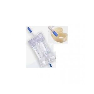 Sacca Raccolta Urina da Gamba In Pvc Non Sterile Volume 750ml Tubo Lunghezza 35 Cm i Scarico e Valvola Antireglusso 10 Pezzi + 4 Laccetti