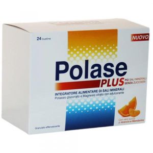 Polase Plus Più Magnesio e Potassio Integratore Alimentare Sali Minerali Arancia Mandarino 24 Bustine