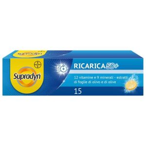 Supradyn Ricarica 50+ Integratore di Vitamine Gusto Arancia 15 Compresse Effervescenti