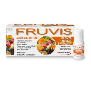 Fruvis Multi-vegetalfruit Pronta Energia e Vitalità Integratore Energetico 12 Flaconcini