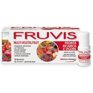 Fruvis Multi-vegetalfruit Pronto Ricarica e Vigore Integratore 12 Flaconcini