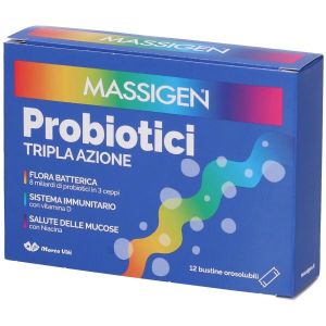 Massigen Probiotici Tripla Azione Bustine Orosolubili