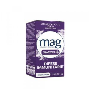 Mag Immuno+ Difese Immunitarie Integratore Alimentare Vitamine e Minerali, Magnesio, Difese Immunitarie, Stanchezza e Affaticamento 30 Compresse