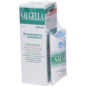 Saugella Protezione&comfort Bundle 1 Attiva 250ml + 3 Assorbenti Interni Regular In Omaggio + Gadget Stickers Motivazionali