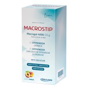 Macrostip Soluzione Orale 250ml Gusto Pesca Senza Glutine Senza Lattosio