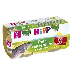 Hipp Omogeneizzato Biologico Trota Con Verdure 2x80g