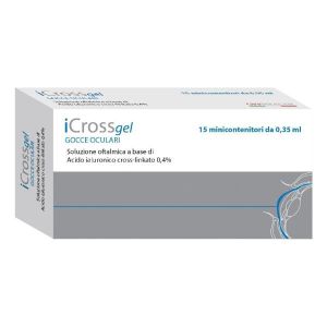 Icross Gel Gocce Oculari Acido Ialuronico Cross-linkato 0,4%15  da 0,35ml Globuli Contenitore MONOdose