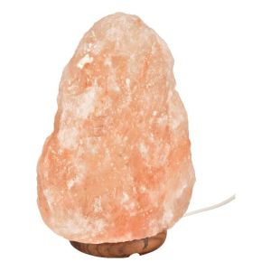 Lampada di Sale Rosa 6-8Kg Base Legno + Lampada