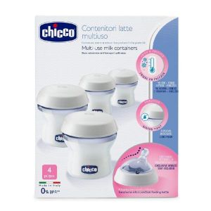 Chicco Naturalfeeling Contenitori Latte i Coperchio In Silicone