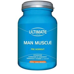Ultimate Sport Man Muscle Pre Workout Arancia Integratore Muscoli 500g