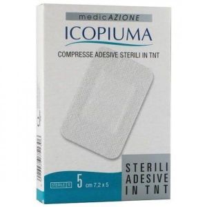 Icopiuma Compresse Oculari Adesive Sterili In Tnt 7,2x5 Cm 5 Pezzi