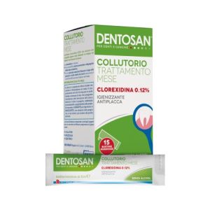 Dentosan collutorio monodose trattamento mensile 0,12% 15 bustine da 10 ml