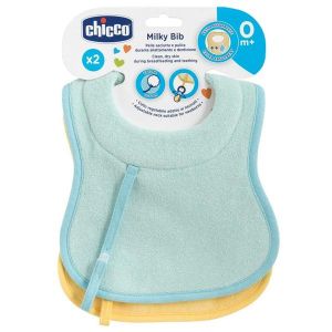 Chicco Bavaglini 0m+ Azzurro 2 Pezzi