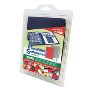 Portapillole Settimanale Medidos Rosso Apertura/chiusura In Velcro 10,5x15,5x2,5cm