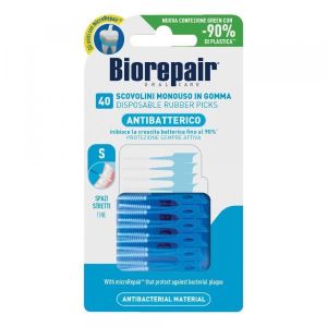 Biorepair Oral Care Antibatterico Scovolini Monouso In Gomma Spazi Stretti 40 Pezzi