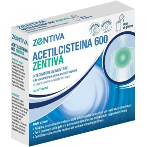 Acetilcisteina 600 Zentiva Integratore Benessere Vie Respiratorie 10 Bustine