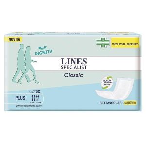 Lines Specialist Classic Rettangolare i Barriera Pannoloni per Incontinenza 30 Pezzi