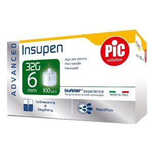 Ago Penna Insulina Pic Insupen Advanced Gauge 32x6mm 100 Pezzi