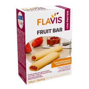 Flavis Fruit Bar Barretta Aproteica i Ripieno di Fragola 5 Pezzi da 25g